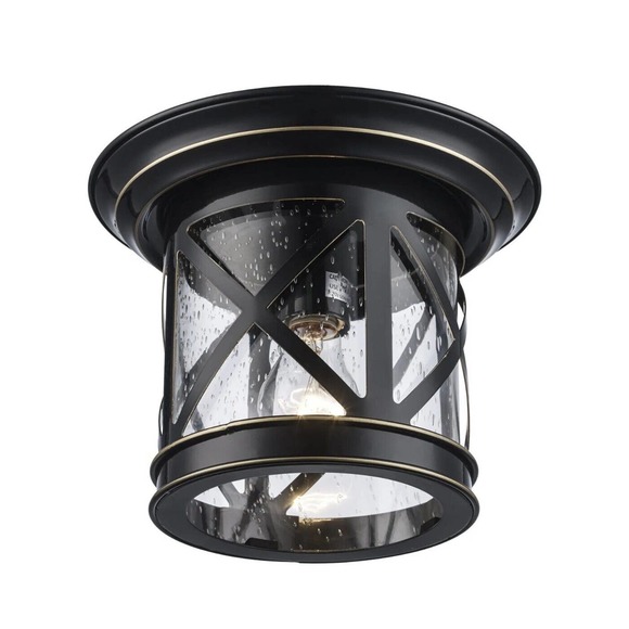 Portfolio Outdoor Flush mount Porch Light #253346 Rubbed Oil Bronze‎ Finish - Picture 2 of 9